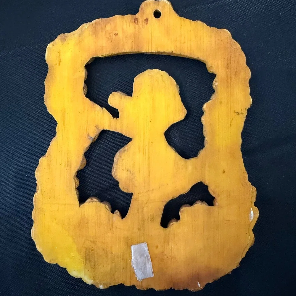 Vintage Aloha Hawaii Hula Girl Wall Plaque Tropical Floral Resin Decor